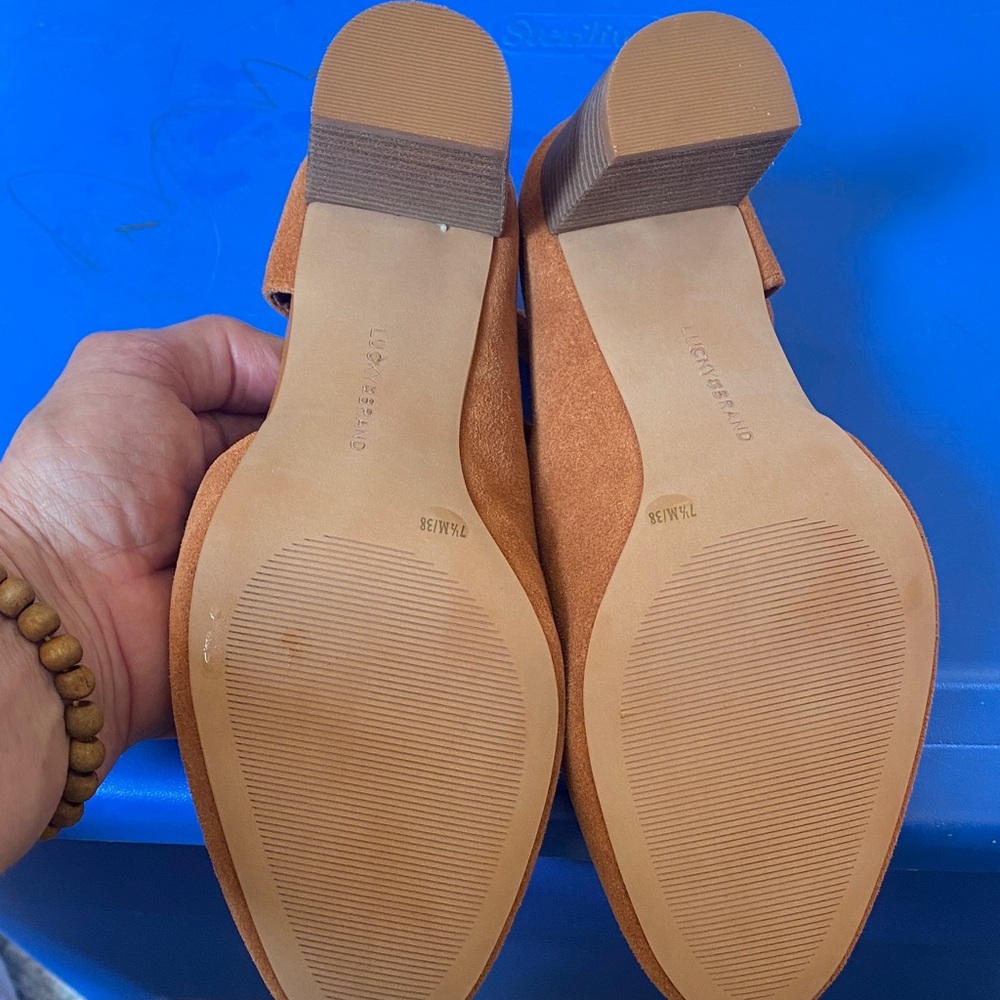 Lucky Brand Women's Brown Ankle Strap Heels Size 7.5 M/38 - Picture 4 of 5